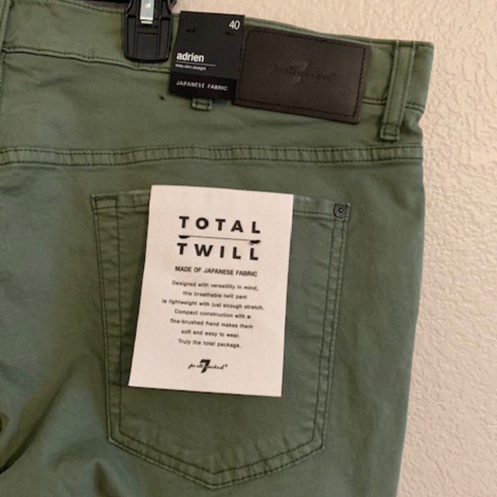 7 For All Mankind Men's Jeans - Twill: Green 40x33